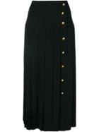 Chanel Vintage Pleated Midi Straight Skirt - Black
