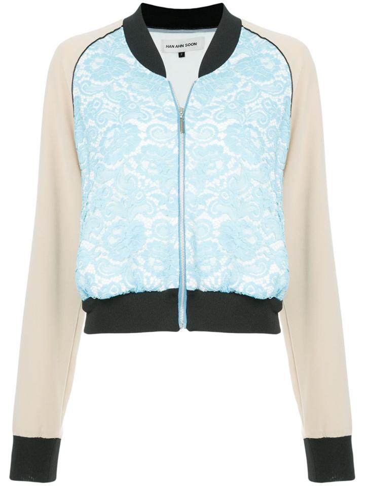 Han Ahn Soon Contrast Colour Bomber Jacket - Blue