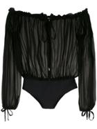 Amir Slama Off-shoulder Ruched Body - Black
