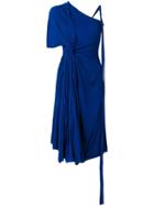 Esteban Cortazar Ruched One Shoulder Dress - Blue