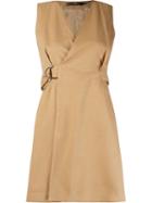 Andrea Marques V-neck A-line Dress, Women's, Size: 38, Nude/neutrals, Cotton