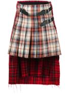 R13 Asymmetric Tartan Skirt - Multicolour