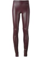 Plein Sud Leather Leggings, Women's, Size: 38, Pink/purple, Leather
