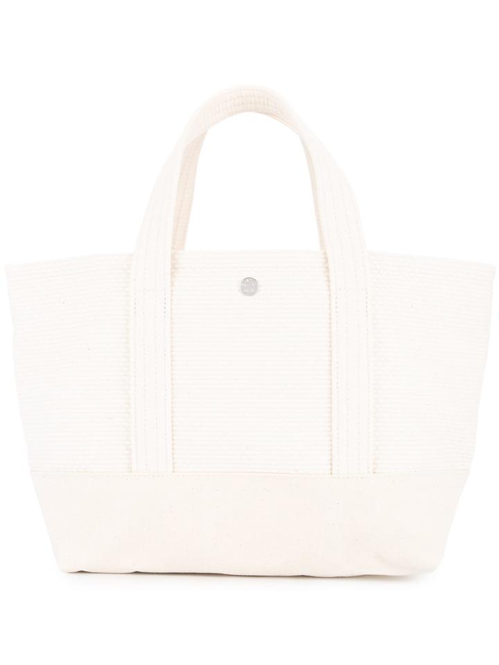 Cabas Knit Style Small Tote Bag - White