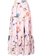 Borgo De Nor Emme Floral Print Maxi Skirt - Pink