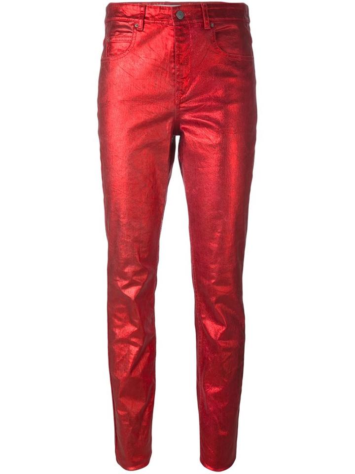 Isabel Marant Étoile 'ellos' Jeans, Women's, Size: 40, Red, Cotton/polyester/spandex/elastane