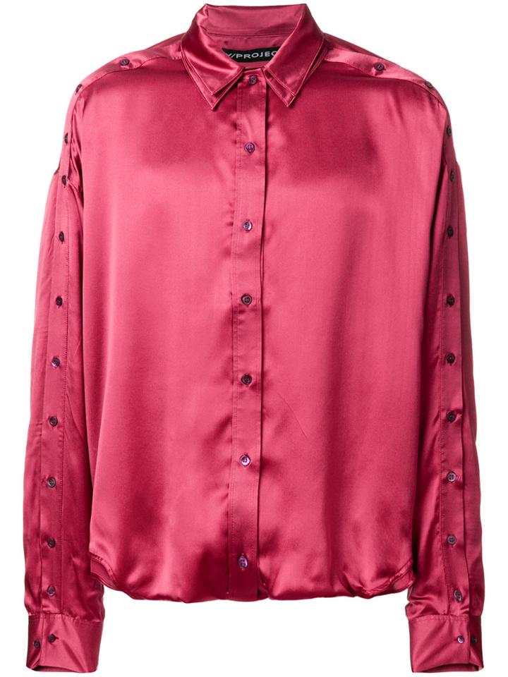 Y / Project Buttoned Sleeves Shirt - Pink & Purple