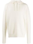 Jw Anderson Knitted Drawstring Hoodie - White