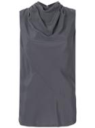 Rick Owens Draped Neck Top - Grey