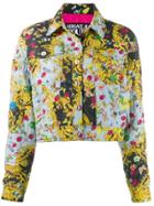 Versace Jeans Quilted Floral-print Baroque Jacket - Blue