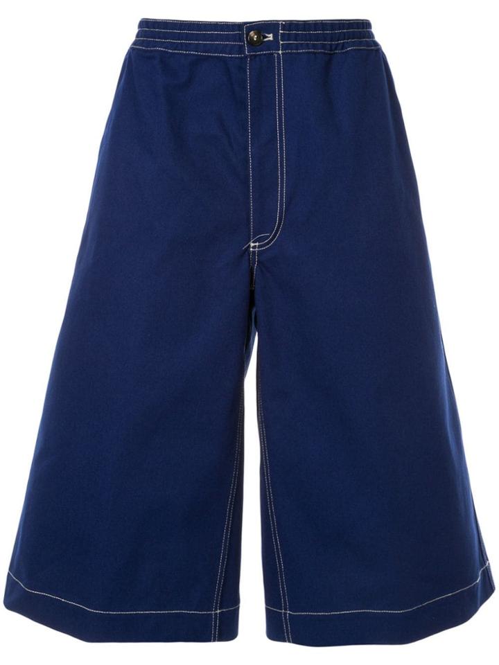 Marni Wide Leg Denim Shorts - Blue