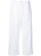 Alberto Biani Cropped Wide-leg Trousers - White