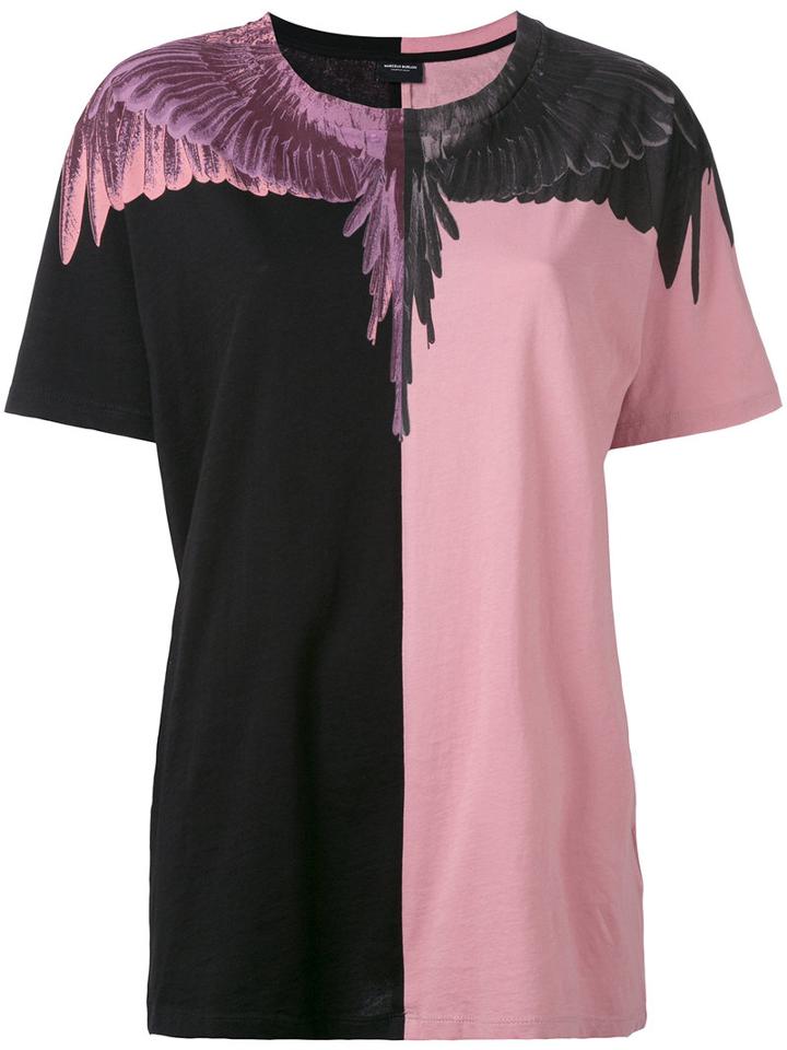 Marcelo Burlon County Of Milan Block Print T-shirt, Women's, Size: Small, Pink/purple, Cotton