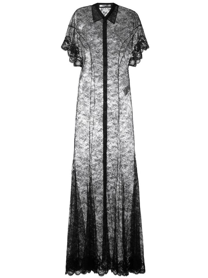 Givenchy Sheer Lace Evening Gown, Women's, Size: 36, Black, Polyamide/viscose/silk