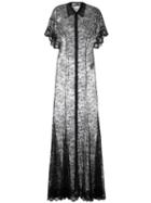 Givenchy Sheer Lace Evening Gown, Women's, Size: 36, Black, Polyamide/viscose/silk