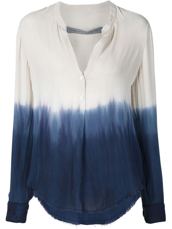 Raquel Allegra Dip-dye Blouse, Women's, Size: 0, White, Silk