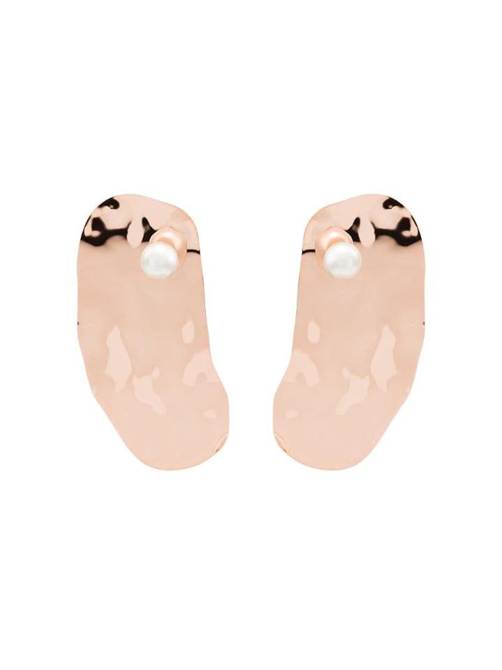 Ambush Faux-pearl Gold-tone Bronze Earrings - Silver