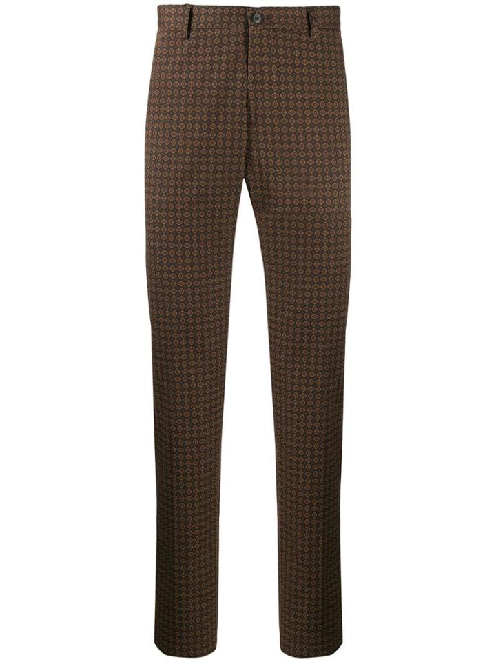 Etro Baroque Print Slim Trousers - Brown