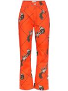 Kirin Guns Print Boyfriend Jeans - Orange