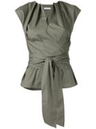 Estnation - Gathered Top - Women - Cotton - 38, Green, Cotton