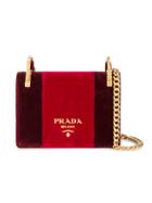 Prada Pattina Velvet Shoulder Bag - Red