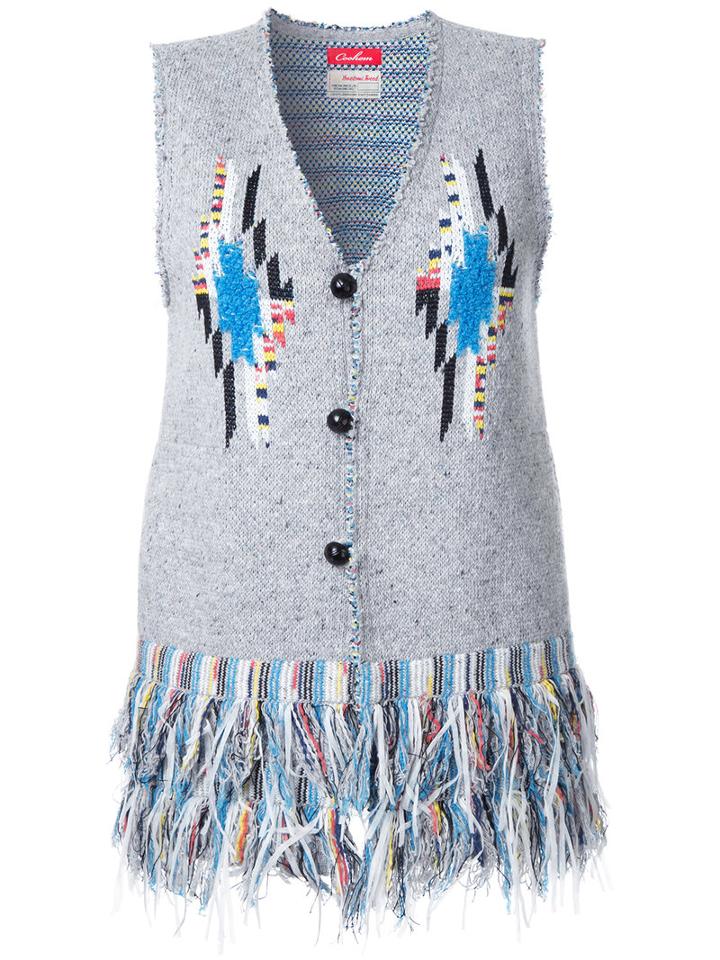 Coohem Chimayo Tweed Vest, Women's, Size: 36, Grey, Cotton/acrylic/nylon/wool