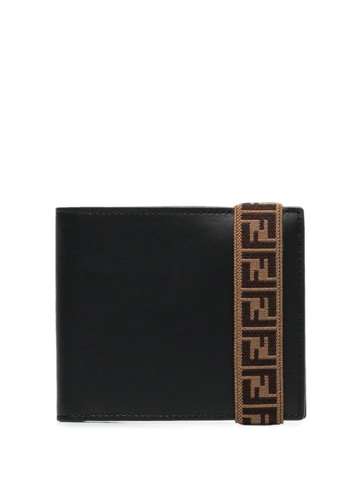 Fendi Ff Logo Tape Wallet - Black