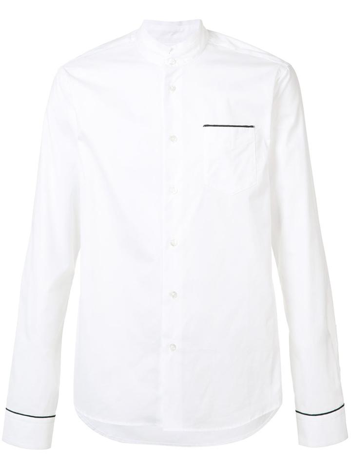 F.s.z - Madarin Collar Shirt - Men - Cotton - M, White, Cotton
