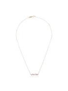 Suzanne Kalan 18kt Rose Gold Sapphire Bar Necklace - Pink