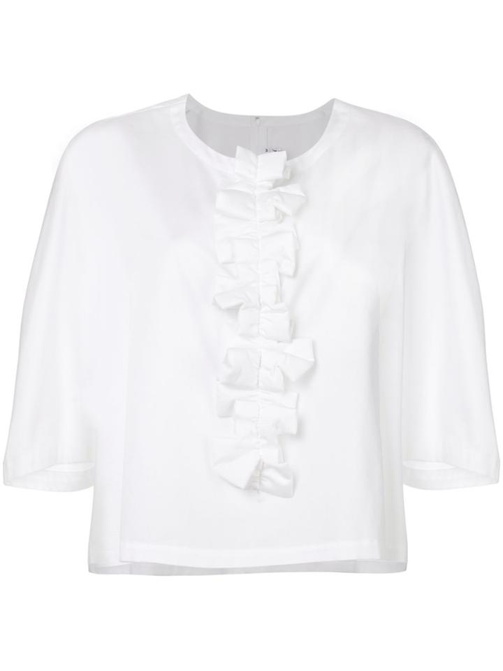 Comme Des Garçons Comme Des Garçons Round Neck Ruffled Blouse - White