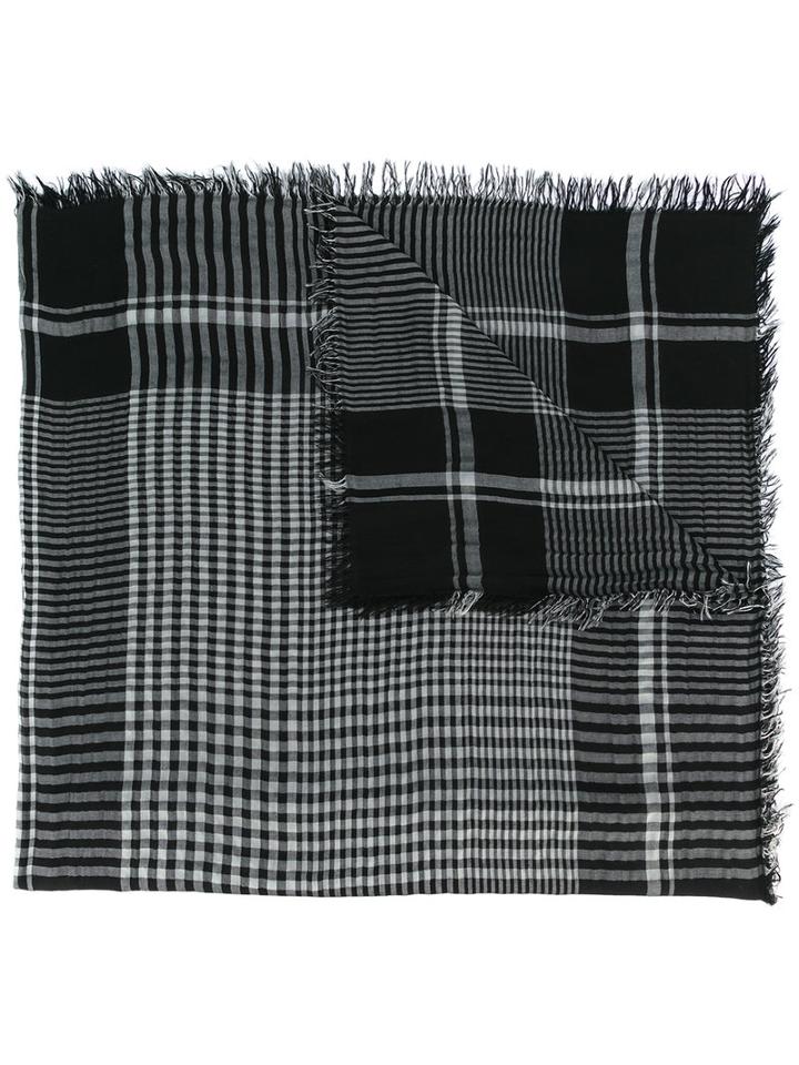 Faliero Sarti Checked Scarf, Women's, Black, Polyester/modal