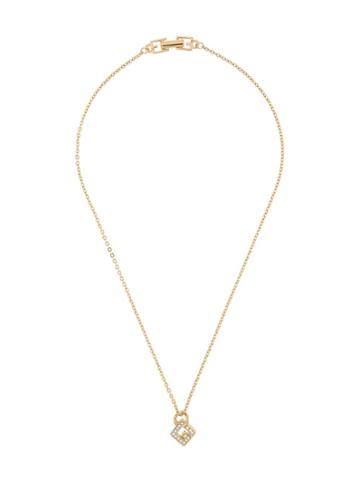 Givenchy Pre-owned Rhinestone Logo Necklace - Gold