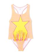 Stella Mccartney Kids Teen Star Fringed Swimsuit - Pink