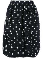 Comme Des Garçons - Polka Dots Draped Skirt - Women - Silk/wool - S, Black, Silk/wool