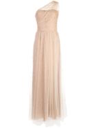 Marchesa Notte Long One-shoulder Dress - Gold