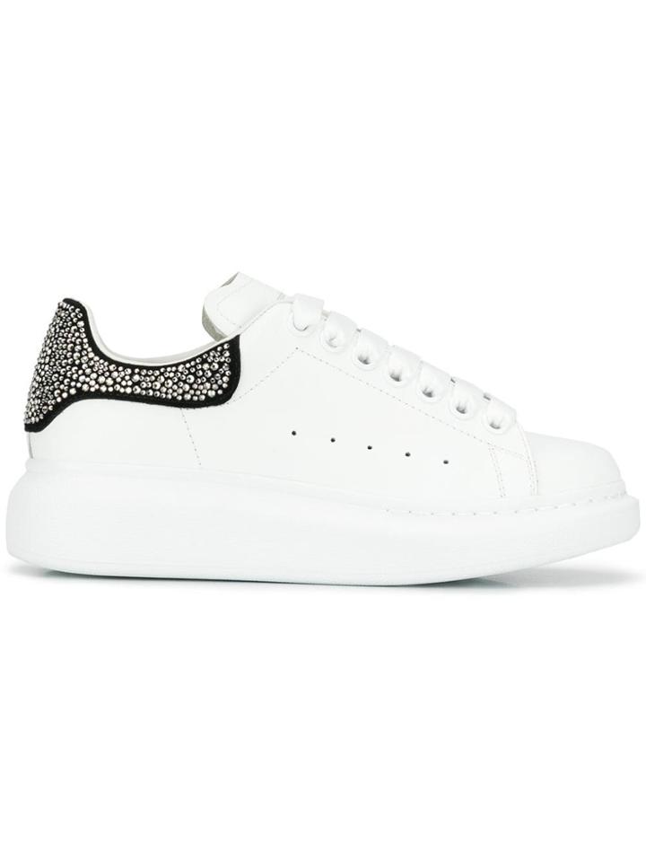 Alexander Mcqueen Embellished Oversized Sole Sneakers - White