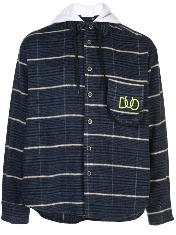 Duo Hooded Shirt Jacket - Blue
