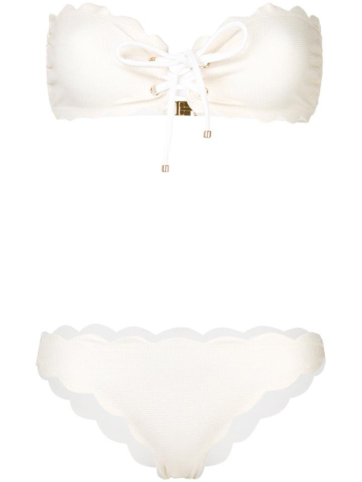 Marysia - Scalloped Strapless Bikini Set - Women - Polyamide/spandex/elastane - S, Nude/neutrals, Polyamide/spandex/elastane