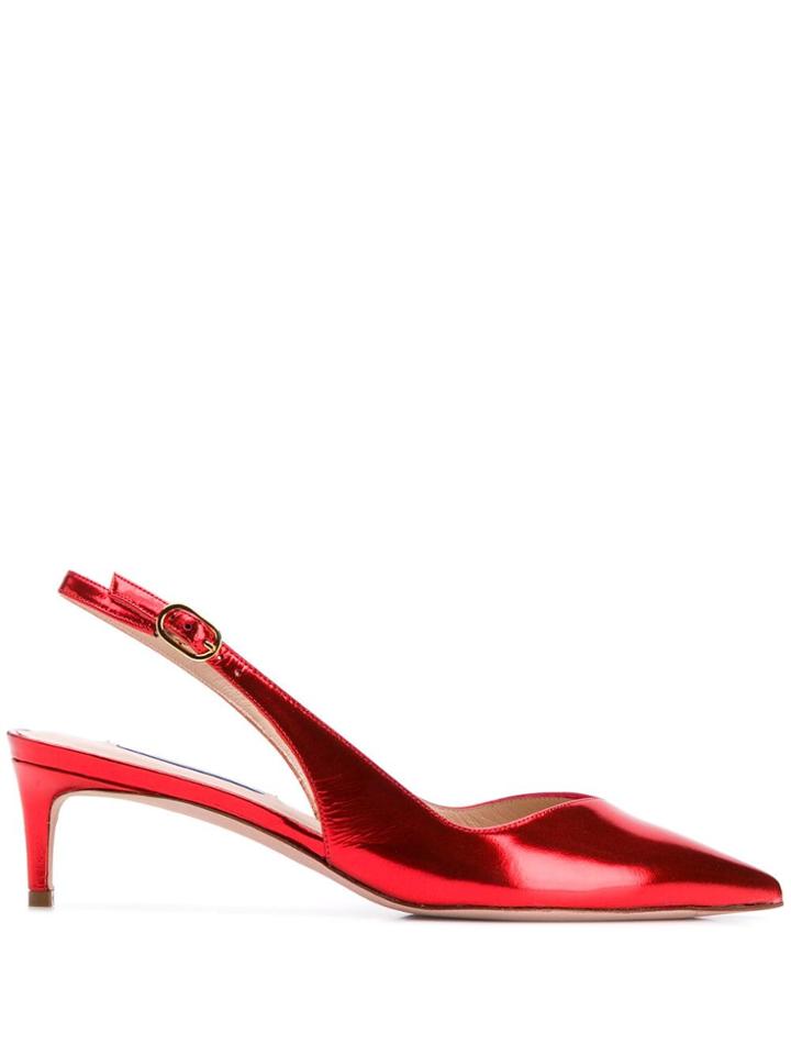 Stuart Weitzman Edith Low Pumps - Red