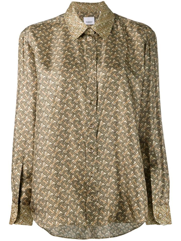 Burberry Tb Monogram Shirt - Neutrals