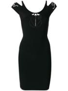 Philipp Plein Crystal Logo Embellished Mini Dress - Black