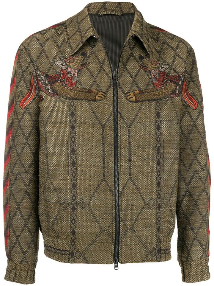Etro Embroidered Zipped Jacket - Neutrals