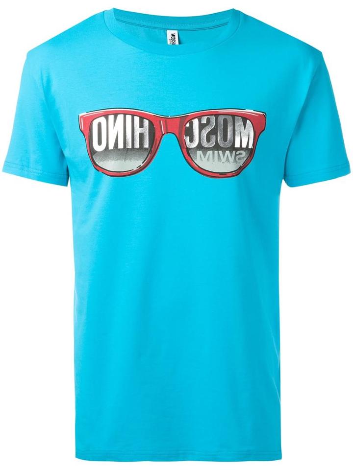 Moschino Sunglasses Print T-shirt, Men's, Size: Small, Blue, Cotton/spandex/elastane