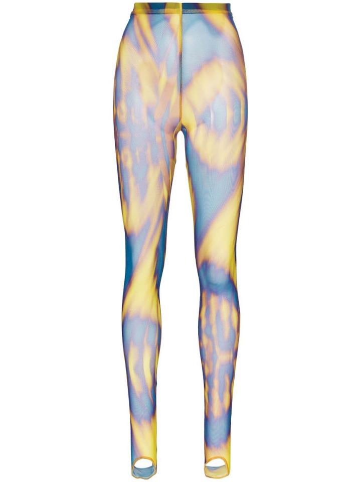 Chopova Lowena Optical Print Mesh Leggings - Multicolour