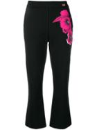Cavalli Class Floral Print Trousers - Black
