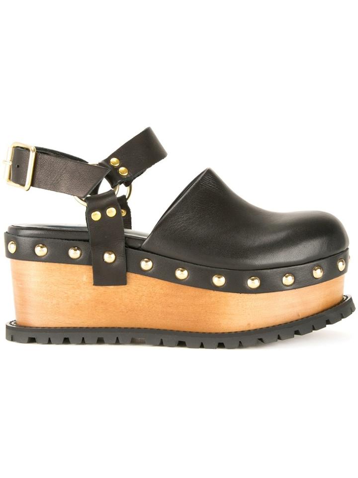 Sacai Platform Clog Sandals - Black