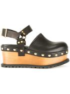 Sacai Platform Clog Sandals - Black