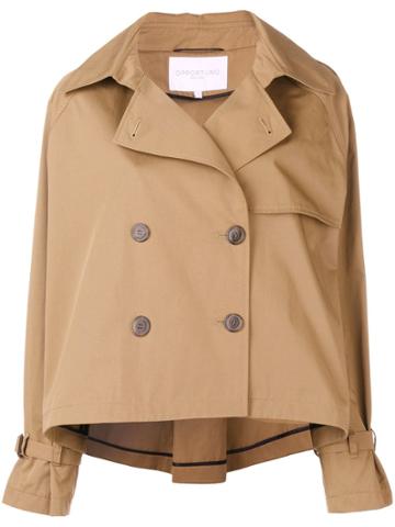 Opportuno Jackie Crop Oversized Jacket - Nude & Neutrals