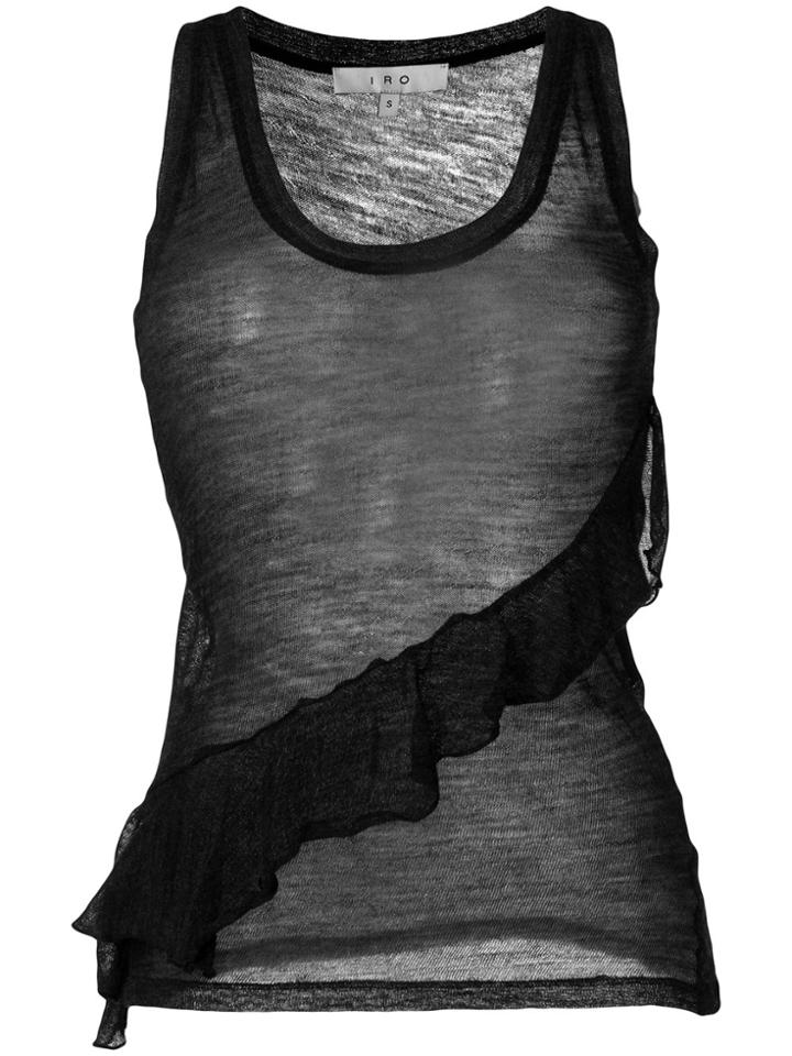 Iro Frill Front Vest Top - Grey