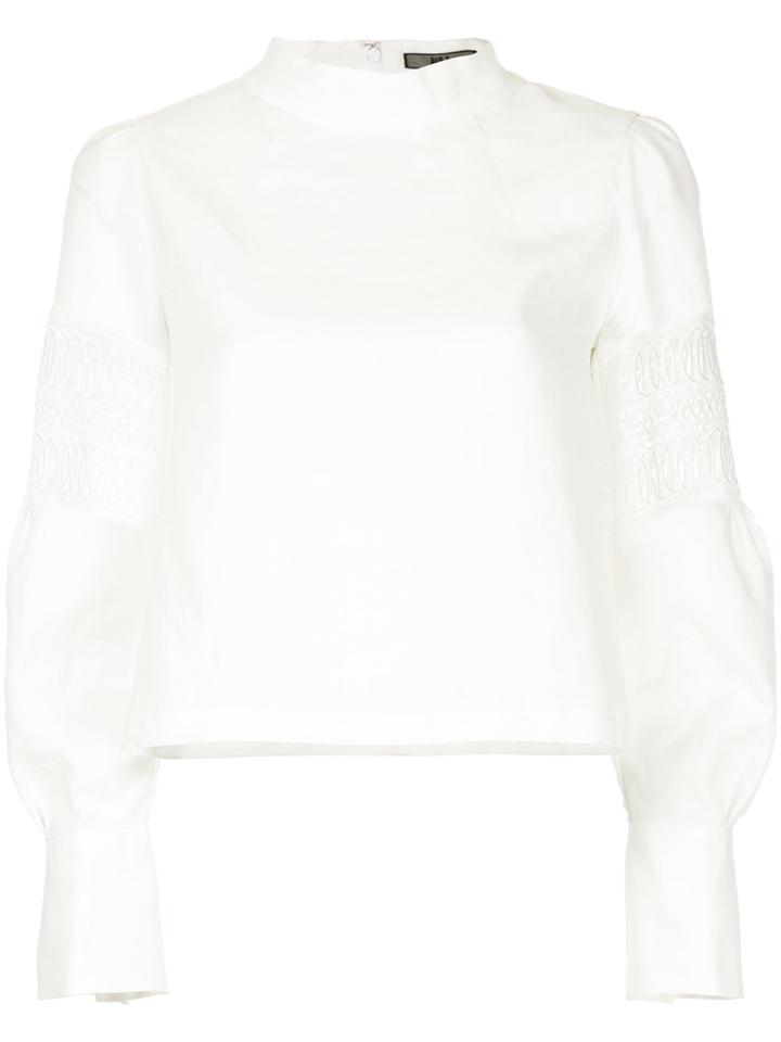 Aula Embroidered Details Blouse - White